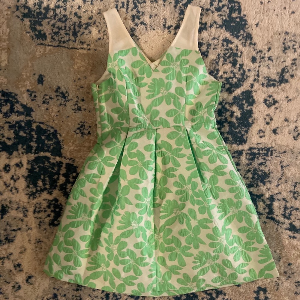 Green and White Dress